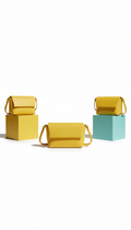 Electric yellow sculptural crossbody bag