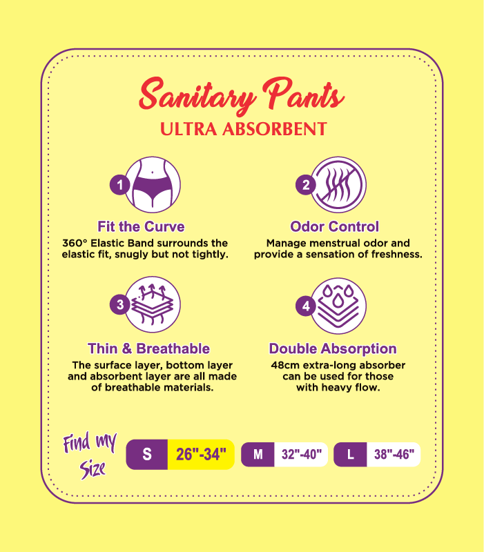 EziPants Ultra Absorbent Sanitary Pants (Small) | 12-Hour Leak Protection | 10-Pack Period Underwear