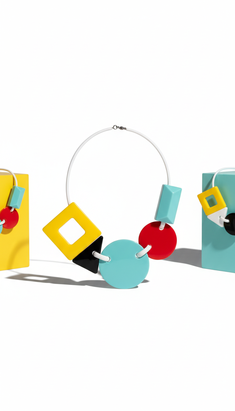 Chunky geometric resin necklace