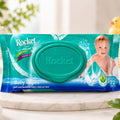 Rocket Premium Baby Wipes  (72 Sheets Each) | Aloe Vera, Soap-Free & Dermatologically Tested