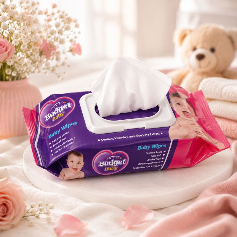 Budget Baby Care Wipes – Pack of 5 | Vitamin E & Aloe Vera | Alcohol-Free Baby Wipes