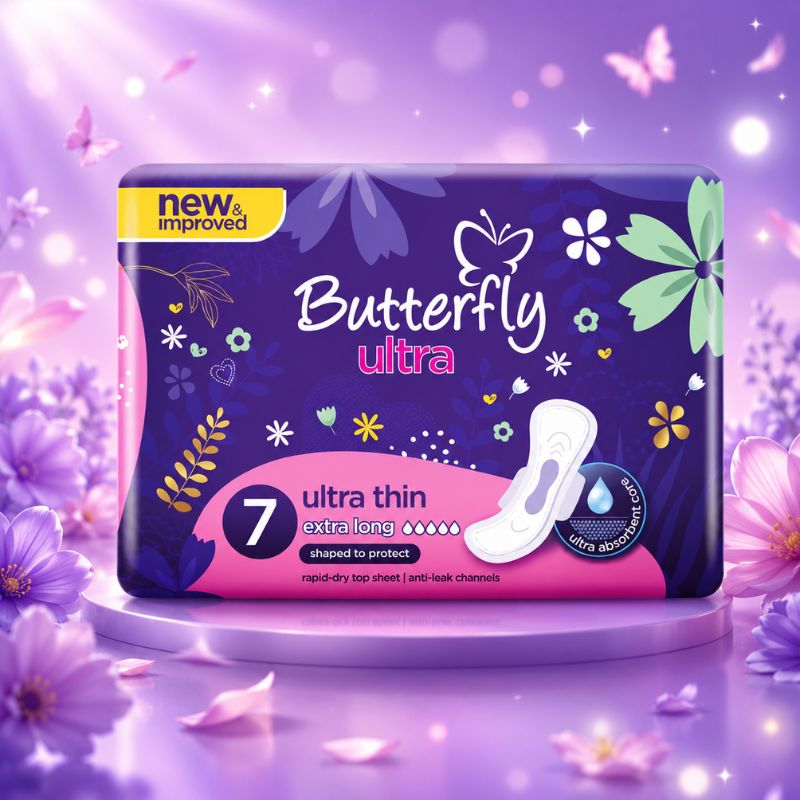Butterfly Ultra Thin Economy Pack Extra Long Sanitary Pads – 7 Pads
