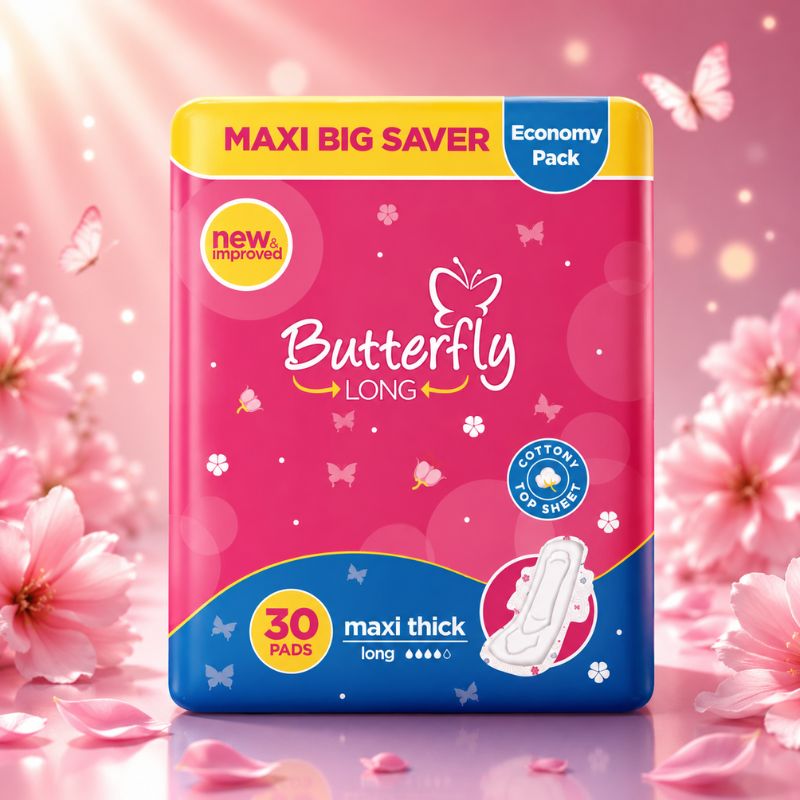 Butterfly Long Maxi Big Saver Sanitary Pads – 30 Pads