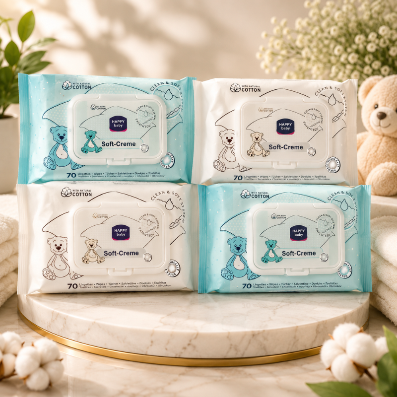 Soft-Creme Baby Wet Wipes – 70 Sheets | Alcohol-Free, Perfume-Free & Ultra Soft